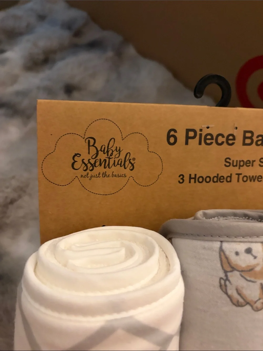 NWT Baby Essentials Neutral Baby Bath Set - Gray & Cream